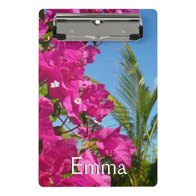 Mini Porte-bloc Bougainvillea and Palm Tree Tropical Nature Scene (Devant)