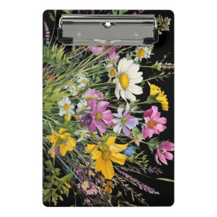 Mini Porte-bloc bouquet fleur sauvage aquarelle sur arrière - plan