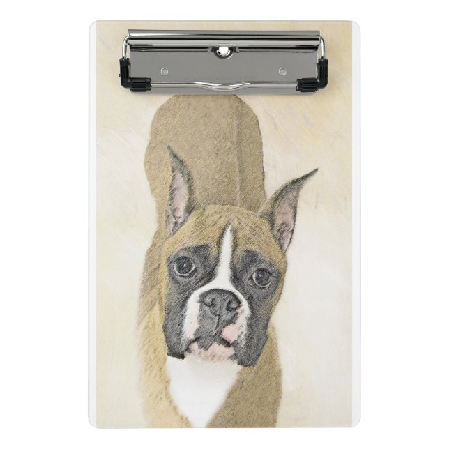 Mini Porte-bloc Boxer Peinture - Cute Original Chien Art (Devant)