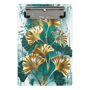 Mini Porte-bloc Branche avec Feuilles d'or Ginko Biloba