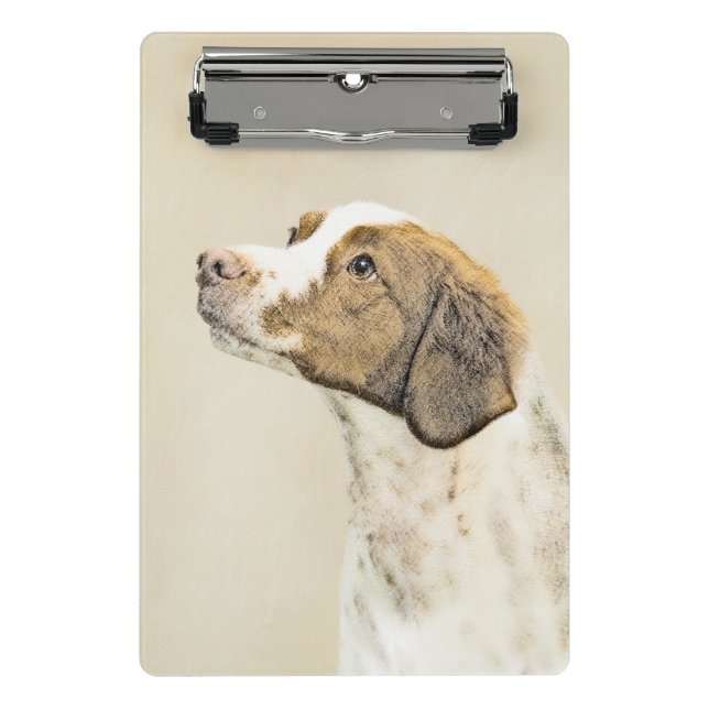 Mini Porte-bloc Brittany Peinture - Cute Original Chien Art (Devant)