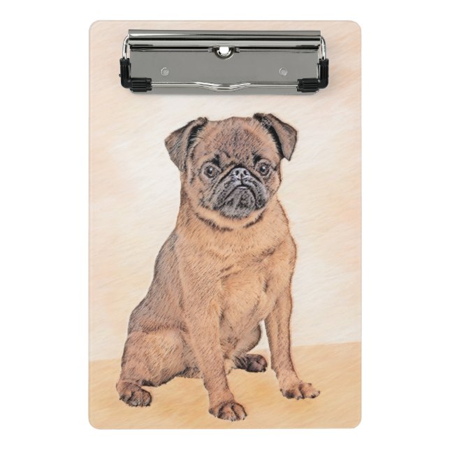 Mini Porte-bloc Bruxelles Griffon Smooth Painting Original Chien A (Devant)