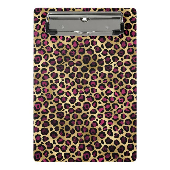 Mini Porte-bloc Burgundy et Gold Leopard Series Design 2 (Devant)