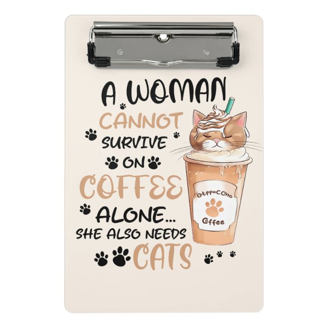 Mini Porte-bloc Café & Chats - Cute Kawaii Art (Devant)