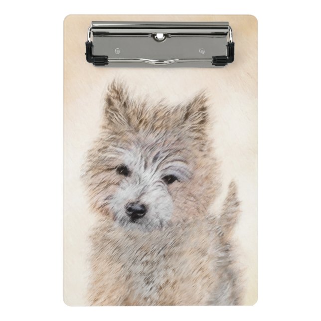 Mini Porte-bloc Cairn Terrier Peinture Chiot - Art Chien original (Devant)