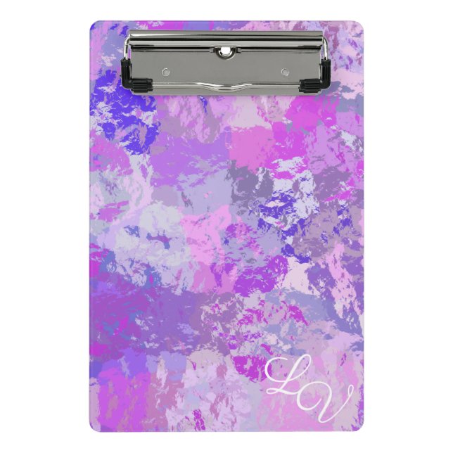 Mini Porte-bloc Camo Abstrait tendance rose violet bleu (Devant)