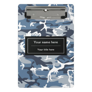 Mini Porte-bloc Camo bleu, Camo d'hiver, Camouflage neige, Militai