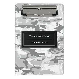 Mini Porte-bloc Camo gris, Camo d'hiver, Camouflage neige, Militai