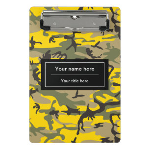 Mini Porte-bloc Camo jaune et vert, camouflage, militaire, armée