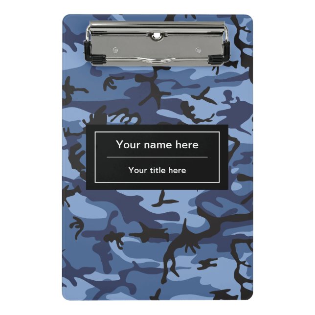 Mini Porte-bloc Camo Navy, camouflage bleu, Militaire, Armée (Devant)