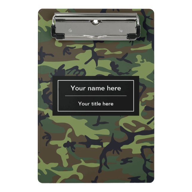 Mini Porte-bloc Camo Vert, Camouflage, Militaire, Armée (Devant)