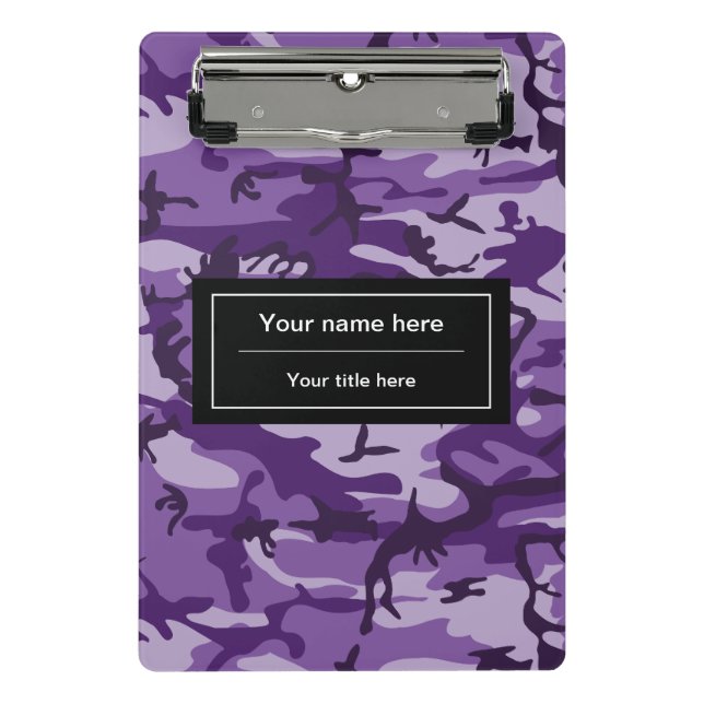 Mini Porte-bloc Camouflage Violet, Camouflage, Militaire, Armée (Devant)