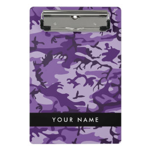Mini Porte-bloc Camouflage Violet Personnalisez votre nom
