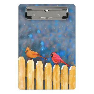 Mini Porte-bloc Cardinals on the Fence Painting - Art original