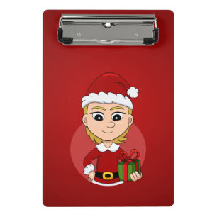 Mini Porte-bloc Caricature pour fille de Noël mini porte - bloc