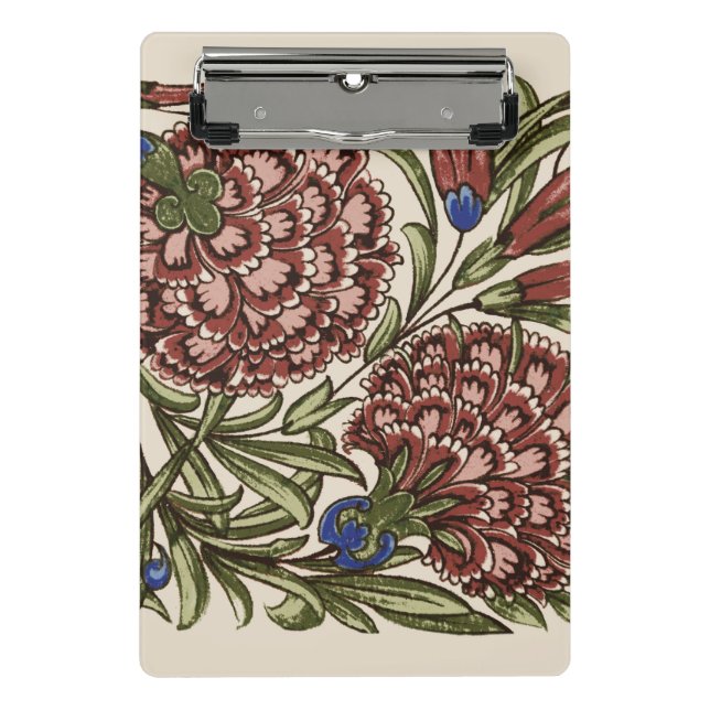 Mini Porte-bloc Carnation Carrelage Fleur Antique Art Rustique (Devant)
