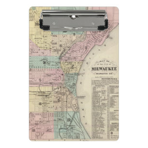 Mini Porte-bloc Carte de la ville de Milwaukee, Milwaukee Co