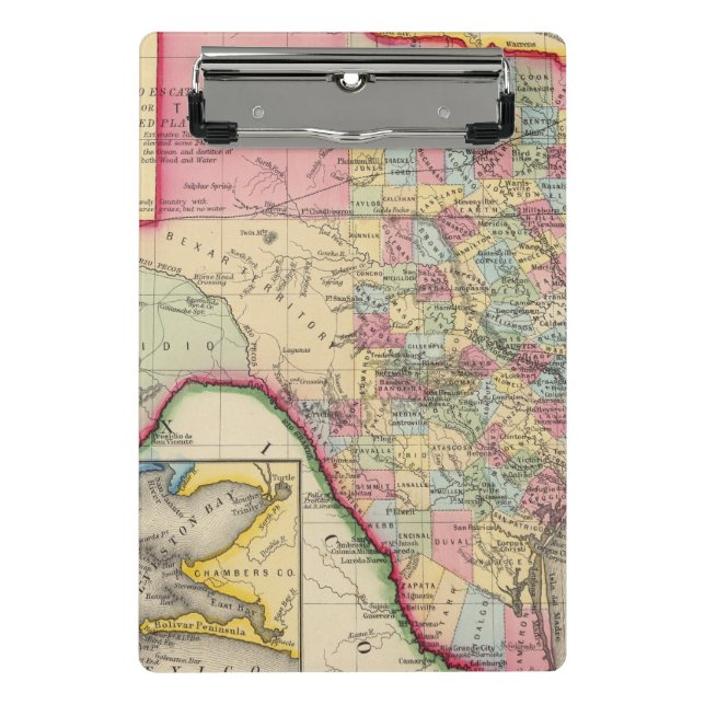 Mini Porte-bloc Carte du comté du Texas (Devant)