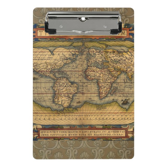 Mini Porte-bloc Carte du monde Antique Ortelius Europe Voyage