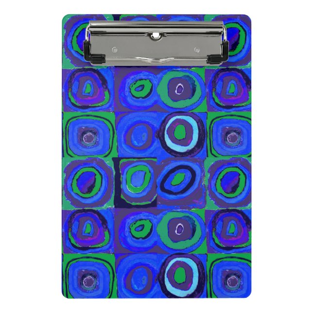 Mini Porte-bloc Cercle Carré Kandinsky Farbstudie Blue Quadrate (Devant)