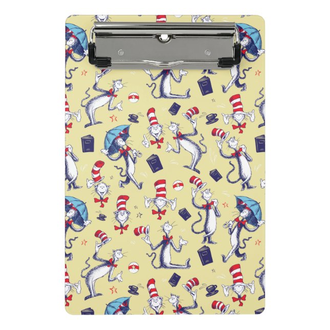 Mini Porte-bloc Chat dans le Chapeau | Motif Jaune (Devant)