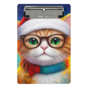 Mini Porte-bloc Chat de Noël mignon Santa Claus-68265