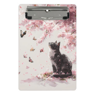 Mini Porte-bloc Chat Fleur de Cerisier et Papillons (9)