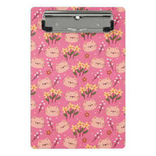 Mini Porte-bloc Chat mignon et fleurs