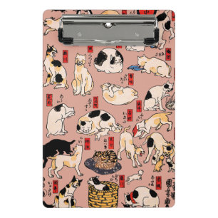 Mini Porte-bloc chats japonais Ukiyo-e Funny kitty