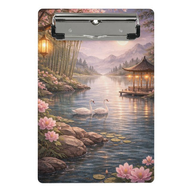 Mini Porte-bloc Cherry Blossom Swan Lake Clipboard – Aesthetic F (Devant)