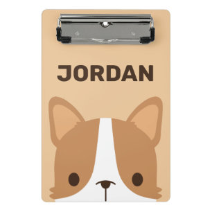 Mini Porte-bloc Chien Corgi mignon avec nom personnalisé