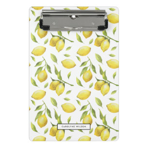 Mini Porte-bloc Citrons et Motif vert d'aquarelle jaune