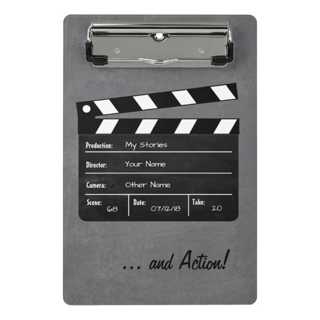 Mini Porte-bloc Clapperboard avec votre texte!  (Devant)