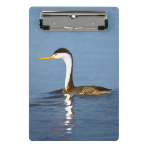 Mini Porte-bloc Clark's Grebe Painting - Art original pour les ois