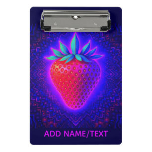Mini Porte-bloc clipboard Look fraise néon vif