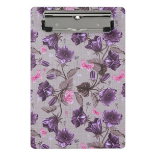 Mini Porte-bloc cloches de main violettes et motif de papillons