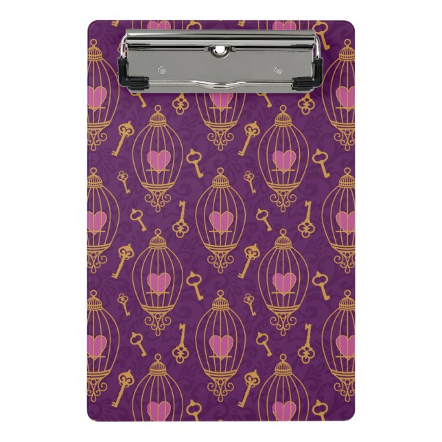 Mini Porte-bloc Coeur-clé-motif (Devant)