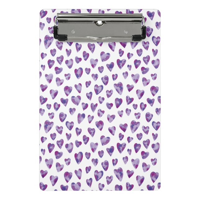 Mini Porte-bloc Coeur d'aquarelle très Peri (Devant)