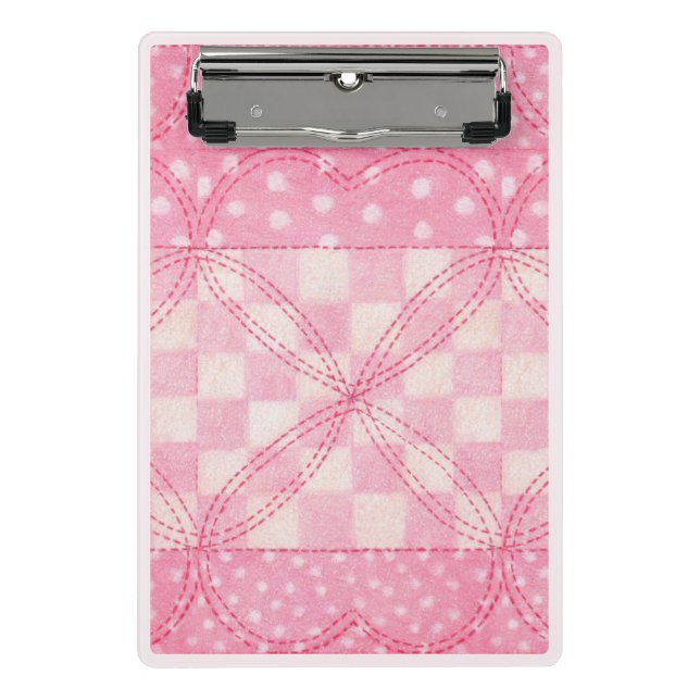 Mini Porte-bloc COEUR ROSE QUILT Mini Porte - bloc / Rose (Devant)