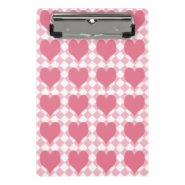 Mini Porte-bloc Coeurs roses (Devant)