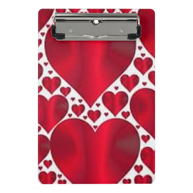 MINI PORTE-BLOC COEURS ROUGES POUR LA JOURNÉE DE VALENTINE (Devant)