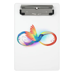 Mini Porte-bloc Colibri arc-en-ciel avec symbole Infinity
