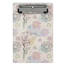 Collage de fleurs sauvages pastel – Géométrique fl