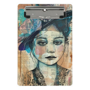 Mini Porte-bloc Collage de visage de scrapbook vintage (7)