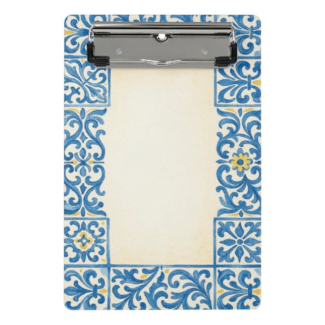 Mini Porte-bloc Conception d'aquarelle fixe portugaise Azulejo (Devant)