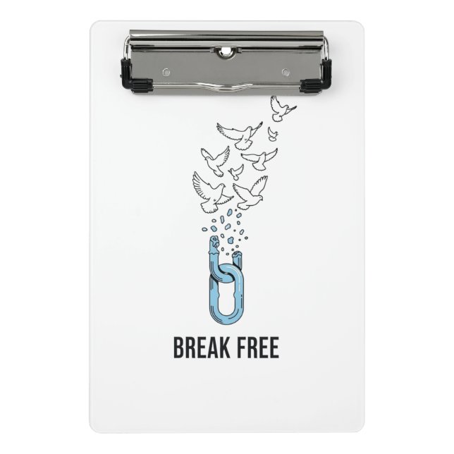 Mini Porte-bloc Conception de citation inspirante Break Free (Devant)