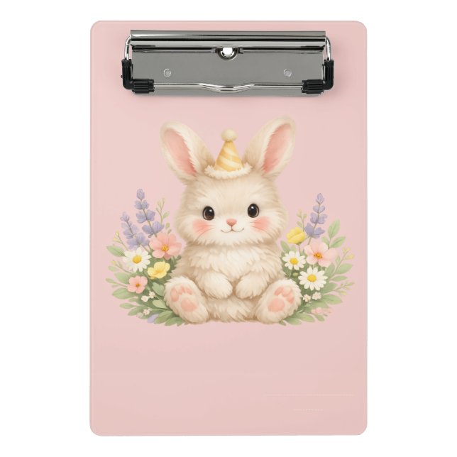 Mini Porte-bloc Conception de fleur sauvage de lapin duveteux pour (Devant)