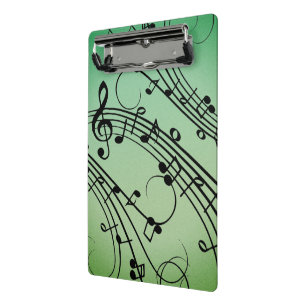 Mini Porte-bloc Conception de musique verte Notes Fantaisie