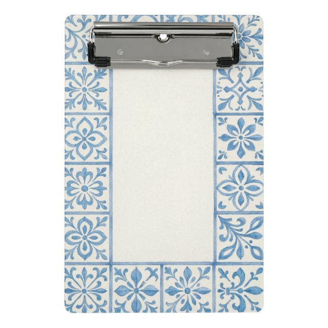 Mini Porte-bloc conception de papeterie bleue de carreau d'Azulejo (Devant)