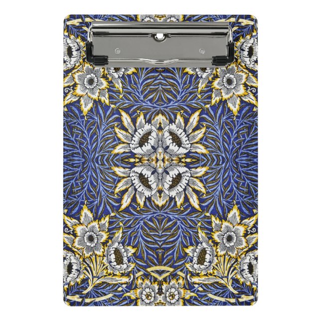 Mini Porte-bloc Conception de William Morris Tulipe Saules Bleu et (Devant)
